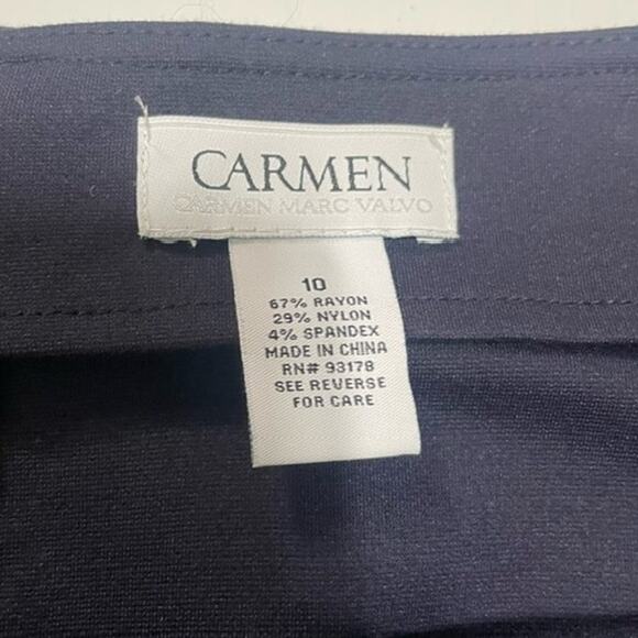 Carmen Marc Valvo Pencil Skirt Navy Size 10 - Picture 4 of 4